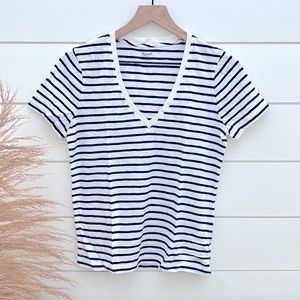 🌾 NWT Madewell Striped V-Neck Shirt Top Size Small (2/4) Tee 🌾